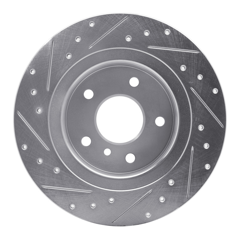 Land Rover Range Rover Brake Rotor (1) - Rear Right - R1 Concepts - Drilled & Slotted - Silver - `94-`04